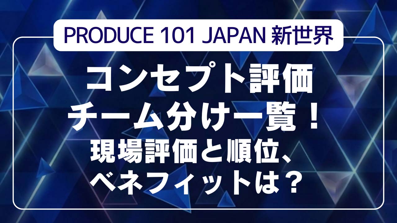 日プ新世界コンセプト評価チーム分け一覧！現場評価と順位、ベネフィットは？